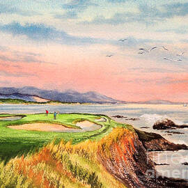 Pebble Beach Golf Course Hole 7 by Bill Holkham