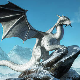 White Dragon Digital Art by Daniel Eskridge - Pixels