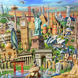 World Landmarks Collection Drawing by MGL Licensing - Pixels