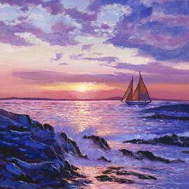 Sail At Dawn Painting by David Lloyd Glover - Pixels