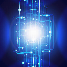 abstract circuit board lighting effect  by Setsiri Silapasuwanchai