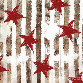 Cardinal Holiday Burlap Star Pattern by Mindy Sommers