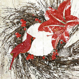 Cardinal Holiday I by Mindy Sommers
