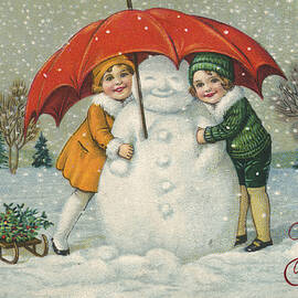 Edwardian Christmas Card by English School