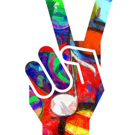 Peace Hippy Paint Hand Sign by Edward Fielding