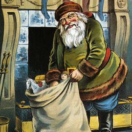 Santa Unpacks His Bag of Toys on Christmas Eve by William Roger Snow