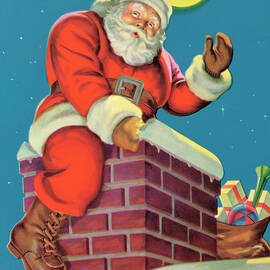 Santa Claus on the roof by CSA Images