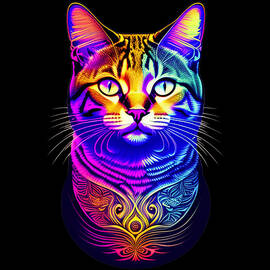 Colorful Psychedelic Cat by Flippin Sweet Gear