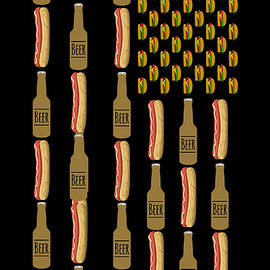Hot Dogs Beer Flag 4th of July by Flippin Sweet Gear
