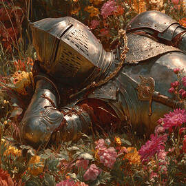 Knight Resting Among Flowers