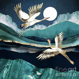 Midnight Cranes by Spacefrog Designs