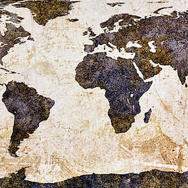 World Map Abstract by Bob Orsillo Studio d'artista