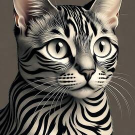 Zebra-Patterned Cat by Team of Monkeys
