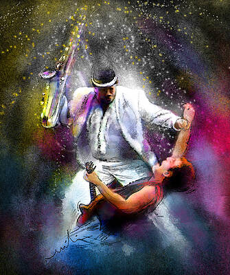 Bruce Springsteen and Clarence Clemons by Miki De Goodaboom