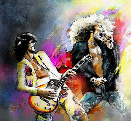 Jimmy Page and Robert Plant Led Zeppelin by Miki De Goodaboom