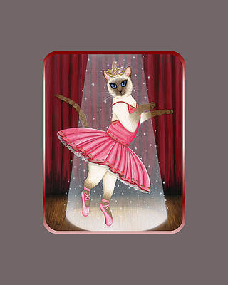 Ballerina Cat - Dancing Siamese Cat by Carrie Hawks