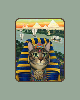 Egyptian Pharaoh Cat - King of Pentacles by Carrie Hawks