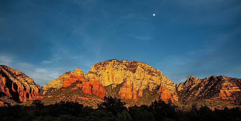 Moon Rise at Sunset Outside of Sedona by S Katz