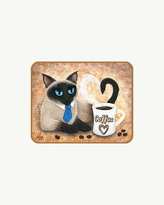 Siamese Coffee Cat - Dapper Cat by Carrie Hawks