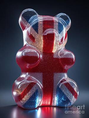 Union Jack Gummy Bear Sculpture by Lauren Blessinger