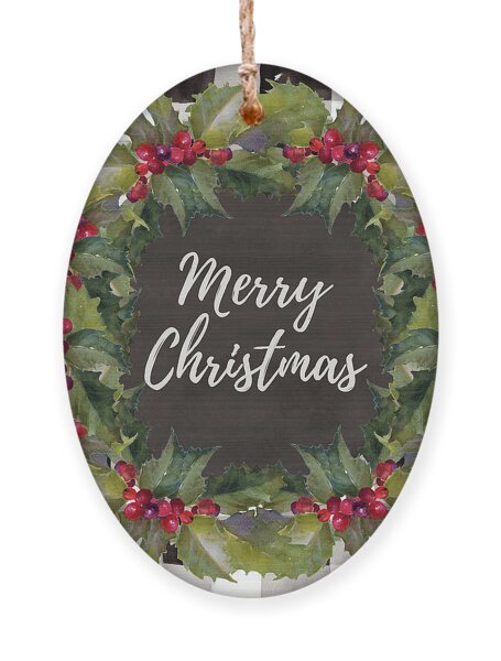 Festive Merry Christmas Wreath Ornament