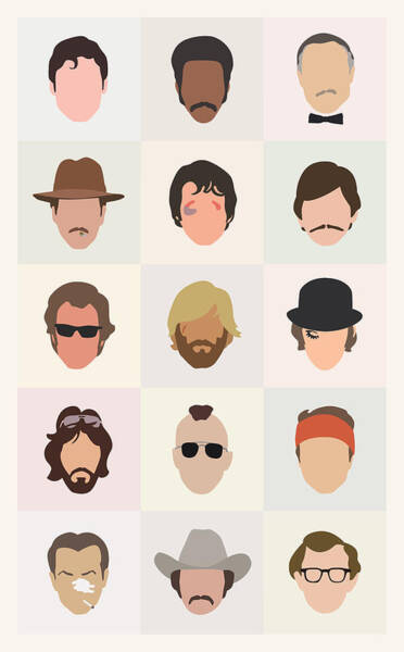Minimalist Iconic Faces Grid Poster